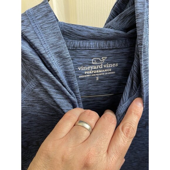 Vineyard Vines Men’s S Performance Long Sleeve Hooded Crew Neck Shirt Blue - Picture 8 of 10